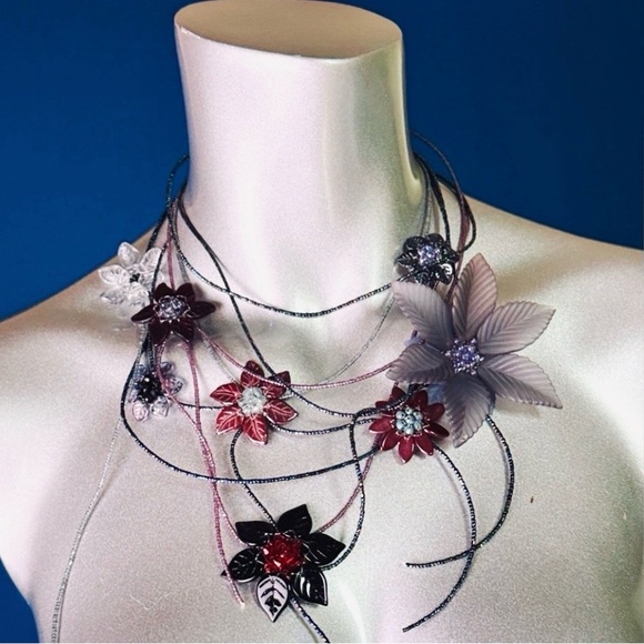 Floral Multi-Color Necklace - Picture 3 of 16